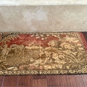 Vintage Animal Tapestry Rug.